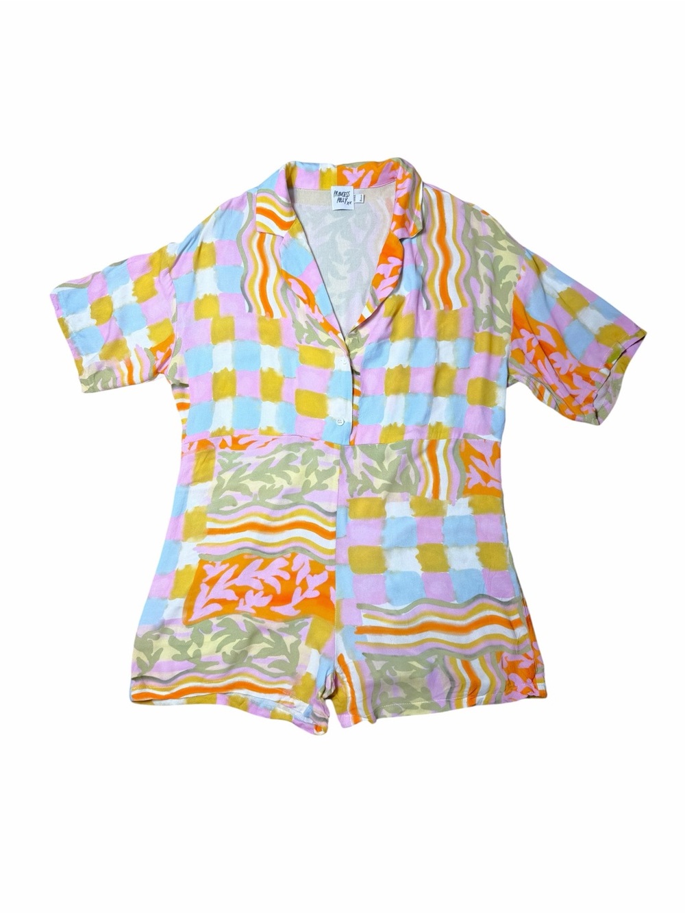 Princess Polly Pastel Whimsical Graphic Short Sleeve Romper Womans 0